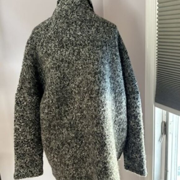 LOFT Black & White Marled Women's Open Front Cardigan Sweater Coat - Medium - Picture 6 of 7